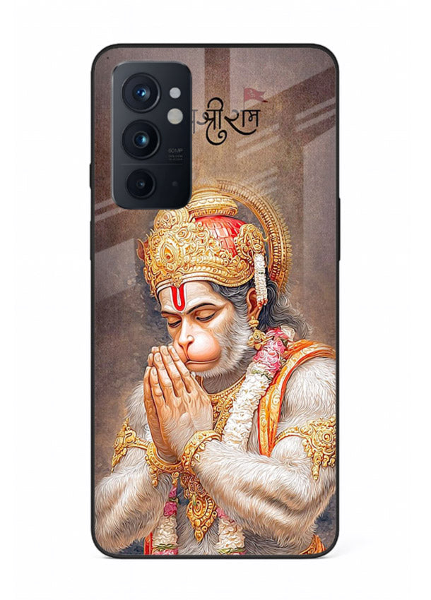 Lord Ram praying devotional art OnePlus 9RT glass bold spiritual case