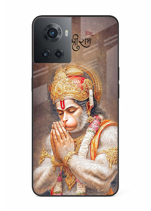 Lord Ram praying devotional art OnePlus 10R glass bold spiritual case