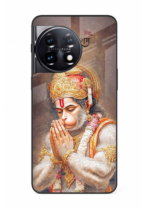 Lord Ram praying devotional art OnePlus 11R glass bold spiritual case