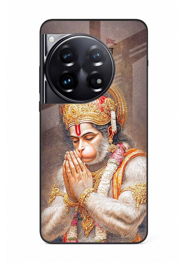 Lord Ram praying devotional art OnePlus 12 glass bold spiritual case