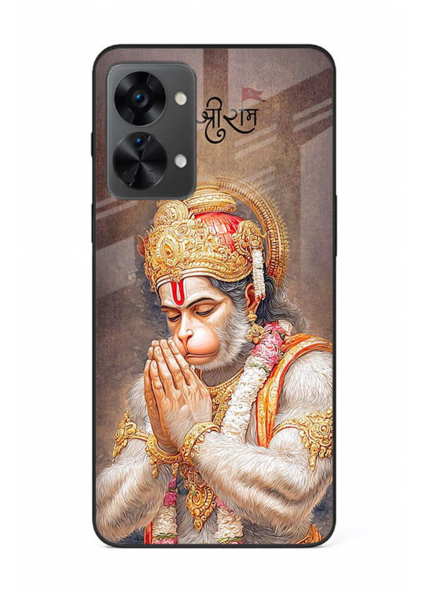 Lord Ram praying devotional art OnePlus Nord 2T glass bold spiritual case