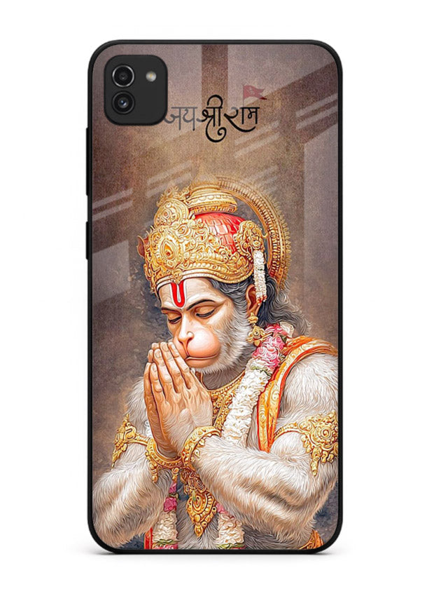 Lord Ram praying devotional art Samsung A03 glass bold spiritual case