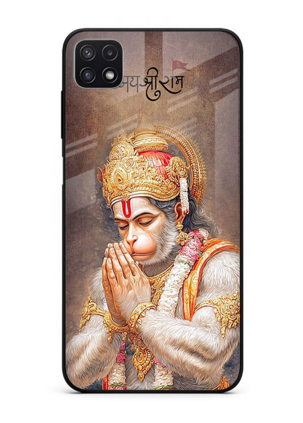 Lord Ram praying devotional art Samsung F42 5G glass bold spiritual case