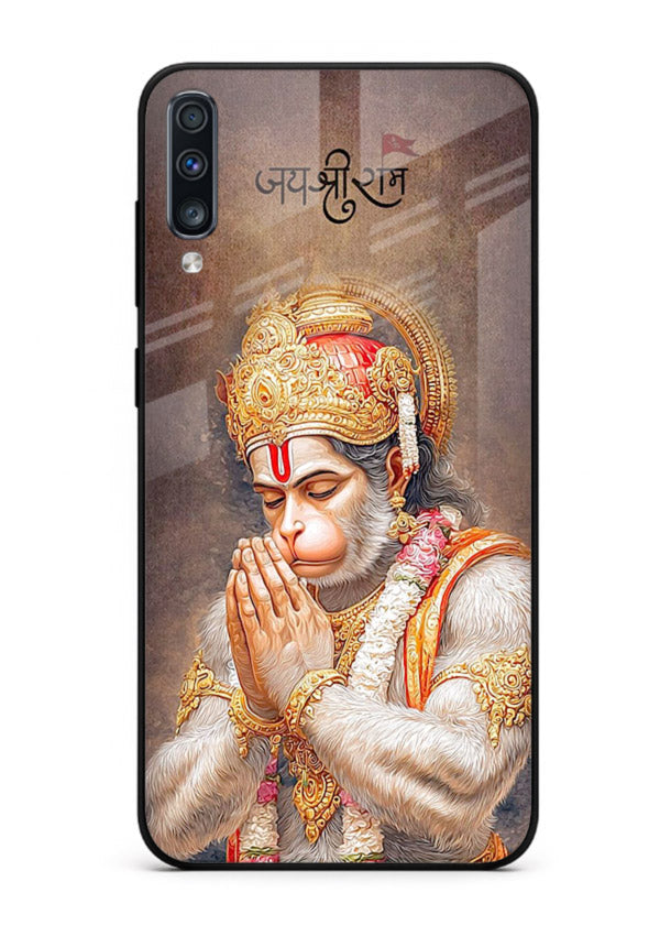 Lord Ram praying devotional art Samsung A50 glass bold spiritual case