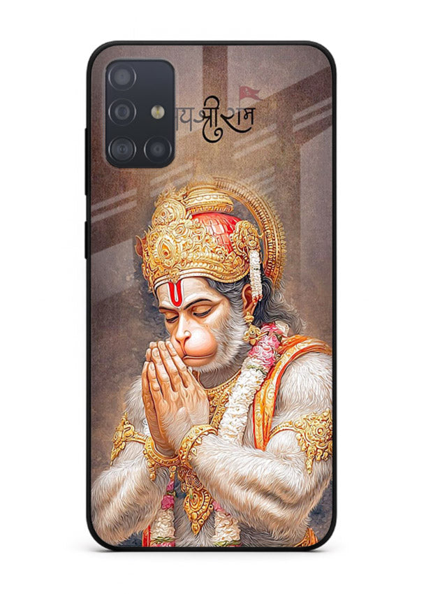Lord Ram praying devotional art Samsung A51 glass bold spiritual case