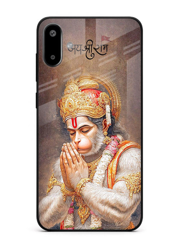 Lord Ram praying devotional art Samsung F06 5G glass bold spiritual case