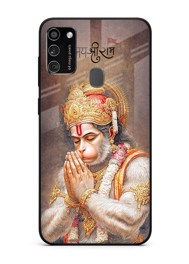 Lord Ram praying devotional art Samsung M30s glass bold spiritual case