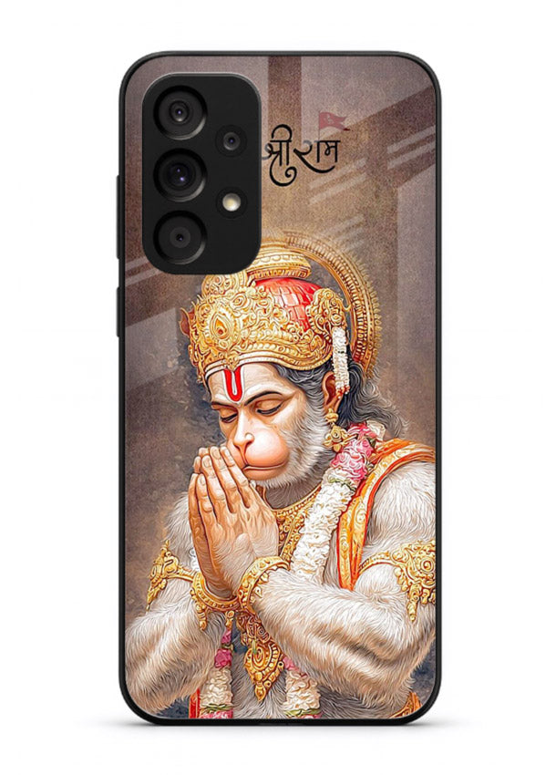 Lord Ram praying devotional art Samsung A73 5G glass bold spiritual case