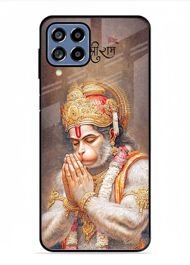Lord Ram praying devotional art Samsung M53 5G glass bold spiritual case