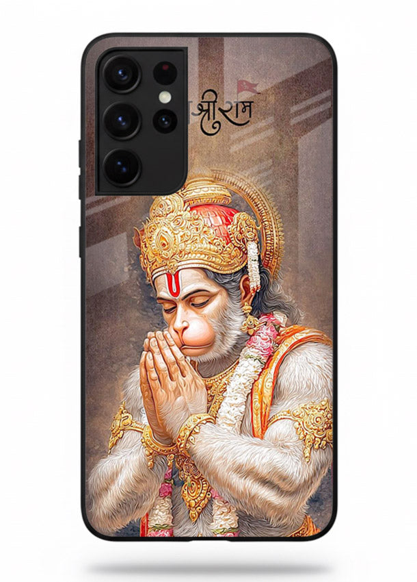 Lord Ram praying devotional art Samsung S21 Ultra glass bold spiritual case
