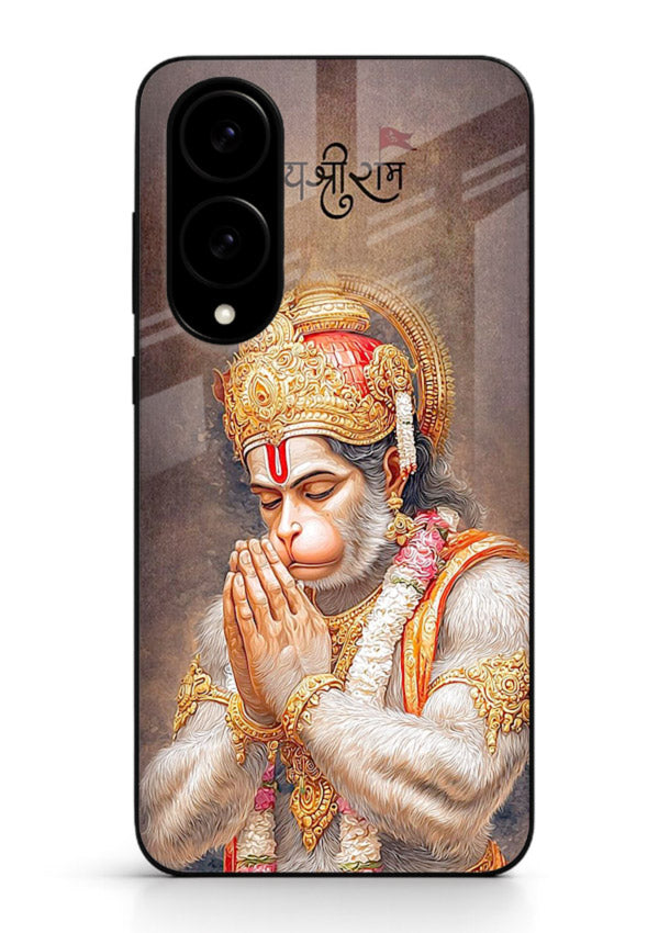 Lord Ram praying devotional art Samsung S25 Edge glass bold spiritual case