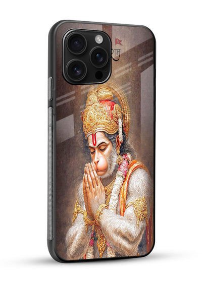 Lord Ram praying devotional art glossy vibrant premium glass bold spiritual case - Angle Side
