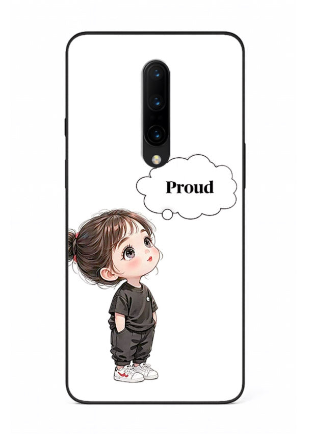 Proud Little Girl cute confident illustration OnePlus 7T Pro glass back cover