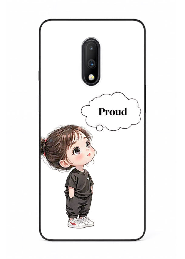 Proud Little Girl cute confident illustration OnePlus 7 glass back cover