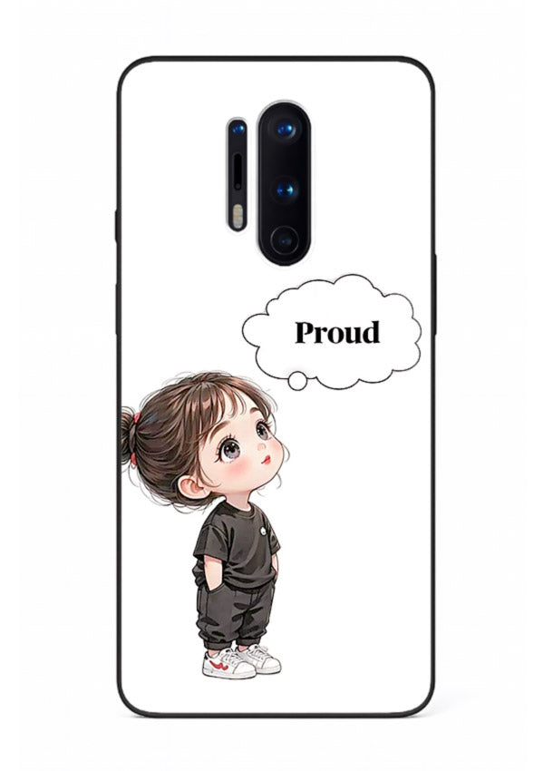 Proud Little Girl cute confident illustration OnePlus 8 Pro glass back cover
