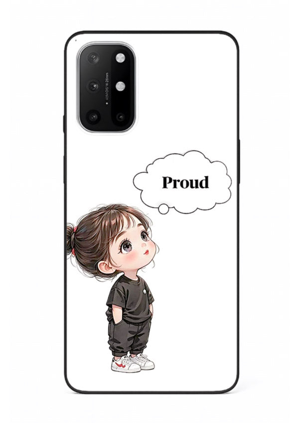 Proud Little Girl cute confident illustration OnePlus 8T glass back cover