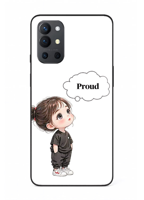 Proud Little Girl cute confident illustration OnePlus 9R glass back cover