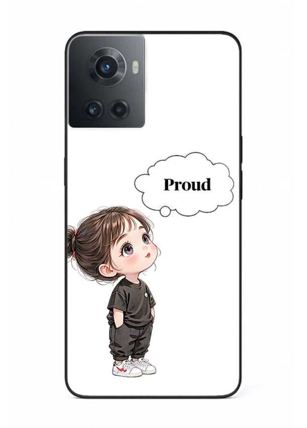 Proud Little Girl cute confident illustration OnePlus 10R glass back cover
