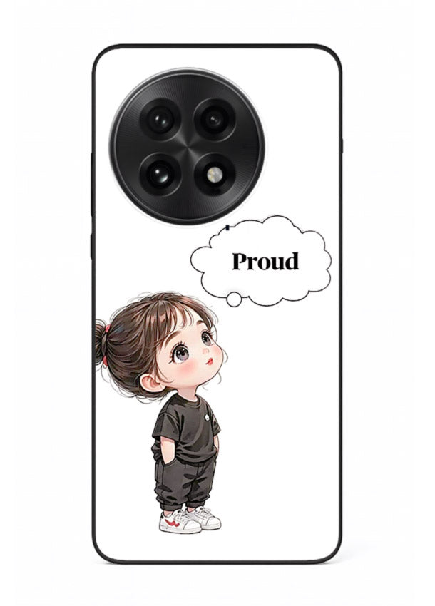 Proud Little Girl cute confident illustration OnePlus 13 glass back cover