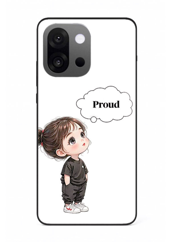 Proud Little Girl cute confident illustration OnePlus 13s glass back cover