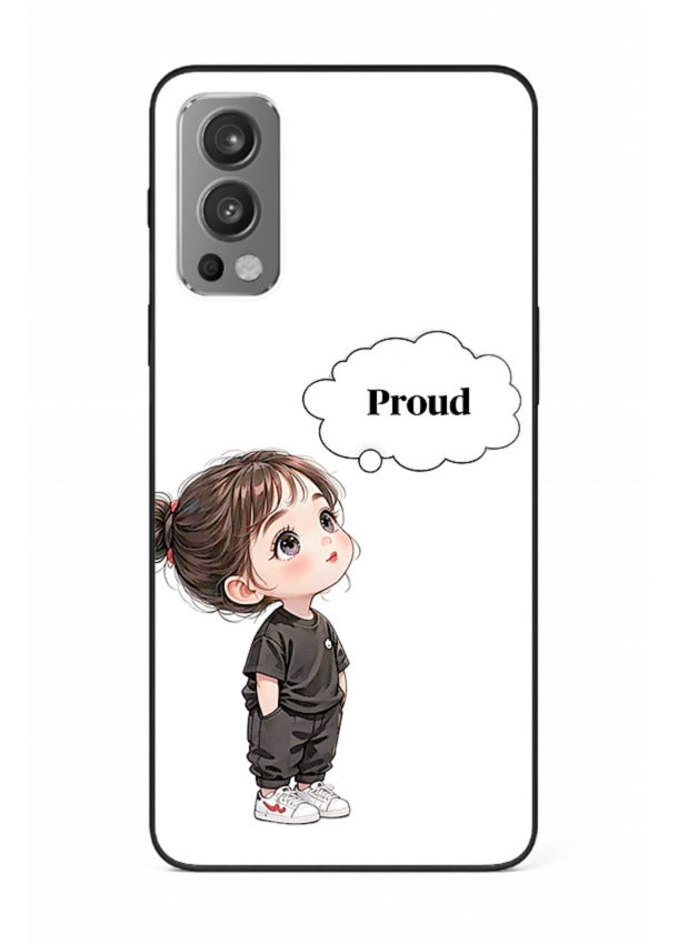 Proud Little Girl cute confident illustration OnePlus Nord 2 glass back cover