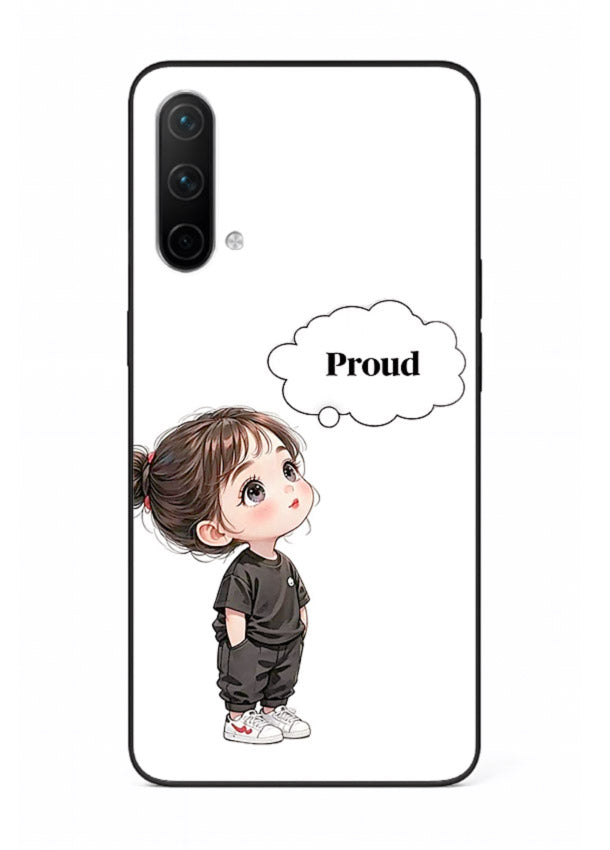 Proud Little Girl cute confident illustration OnePlus Nord CE 5G glass back cover