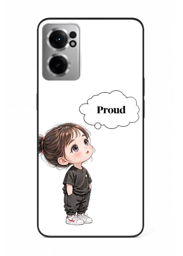 Proud Little Girl cute confident illustration OnePlus Nord CE2 5G glass back cover
