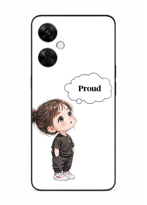 Proud Little Girl cute confident illustration OnePlus Nord CE3 Lite glass back cover