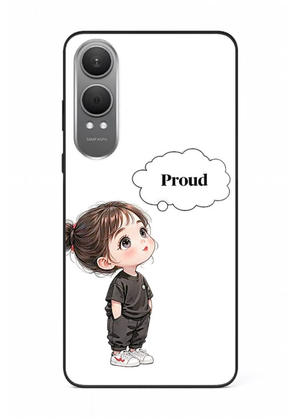 Proud Little Girl cute confident illustration OnePlus Nord CE4 Lite glass back cover