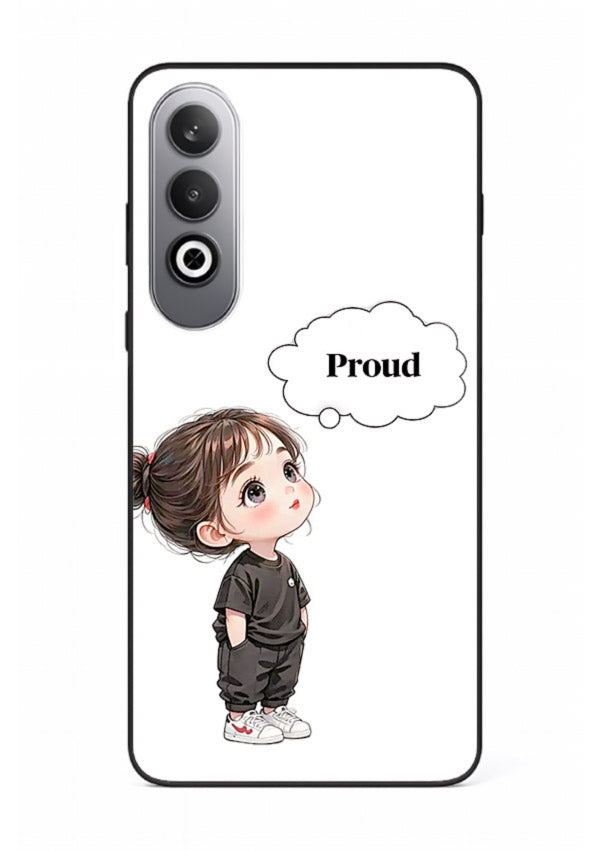 Proud Little Girl cute confident illustration OnePlus Nord CE4 glass back cover