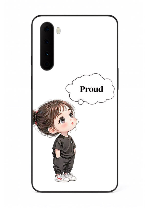 Proud Little Girl cute confident illustration OnePlus Nord glass back cover