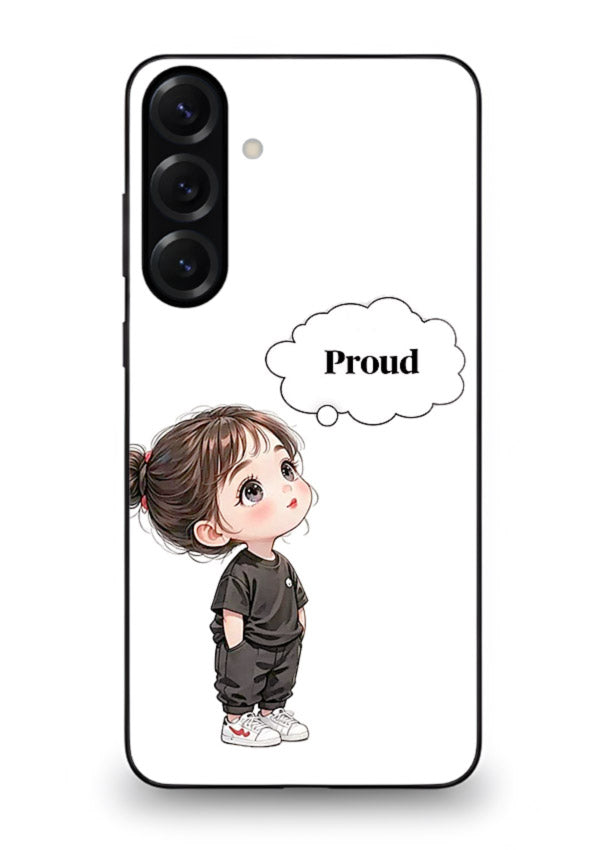 Proud Little Girl cute confident illustration Samsung A36 5G glass back cover