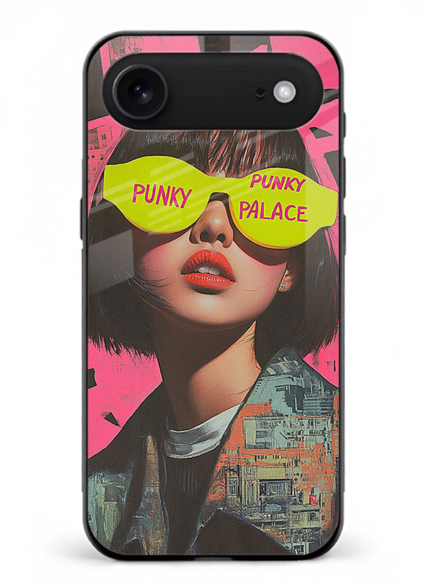 Punk Neon Portrait edgy neon artwork iphone 18 air glass back cover