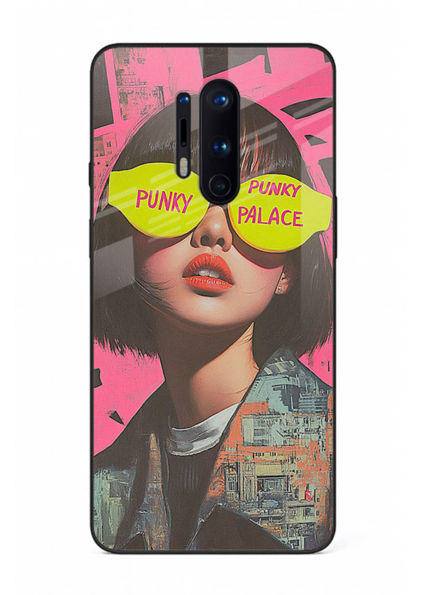 Punk Neon Portrait edgy neon artwork OnePlus 8 Pro glass back cover