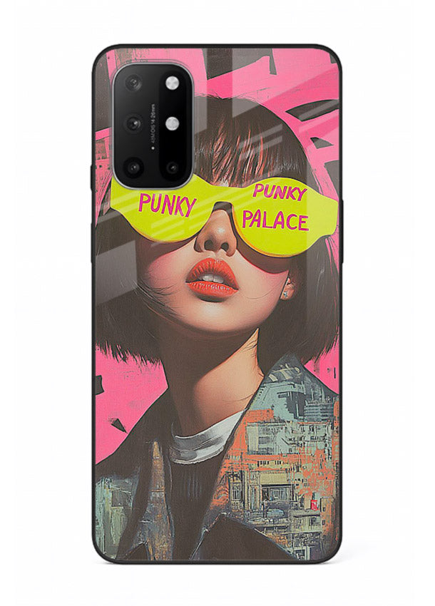 Punk Neon Portrait edgy neon artwork OnePlus 8T glass back cover