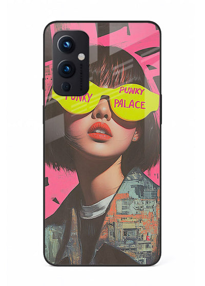 Punk Neon Portrait edgy neon artwork OnePlus 9 Pro glass back cover