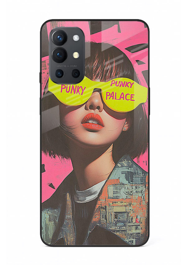 Punk Neon Portrait edgy neon artwork OnePlus 9R glass back cover