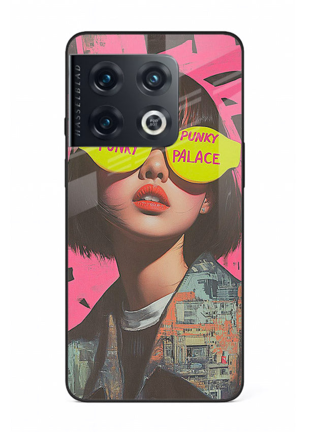 Punk Neon Portrait edgy neon artwork OnePlus 10 Pro glass back cover