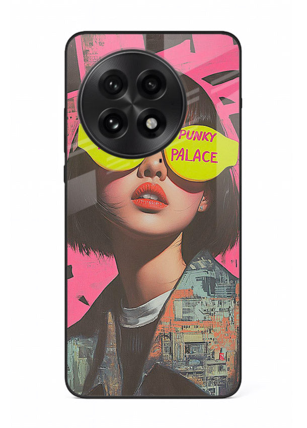 Punk Neon Portrait edgy neon artwork OnePlus 13 glass back cover