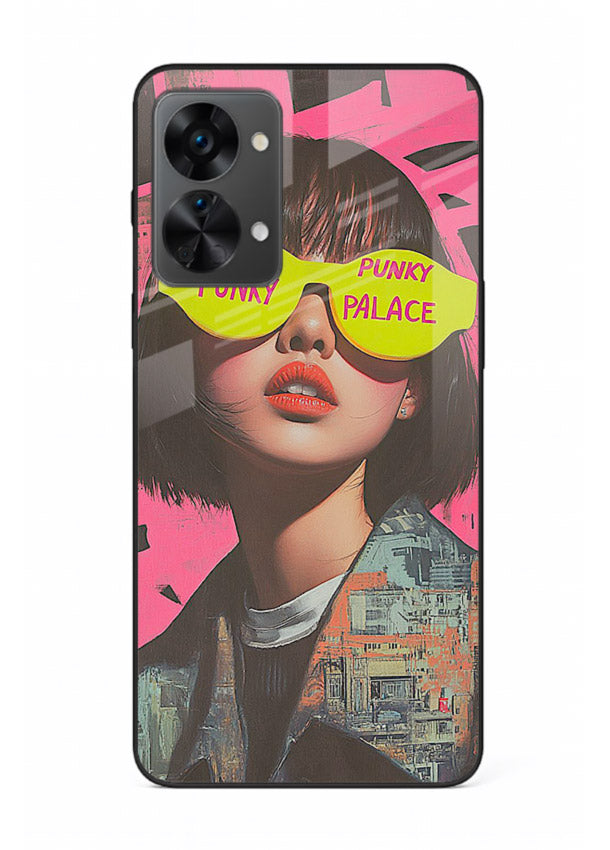 Punk Neon Portrait edgy neon artwork OnePlus Nord 2T glass back cover