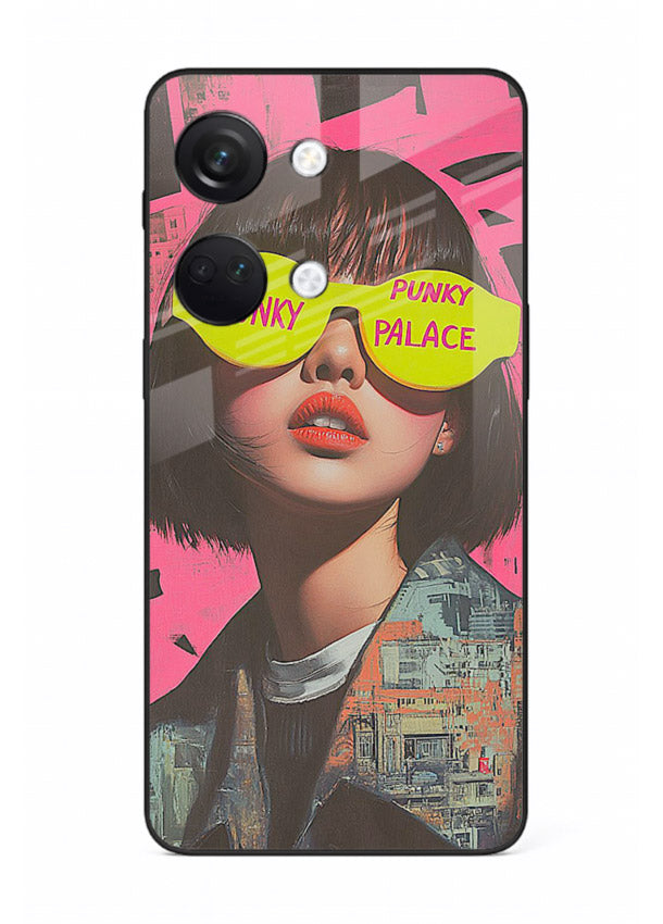 Punk Neon Portrait edgy neon artwork OnePlus Nord 3 glass back cover