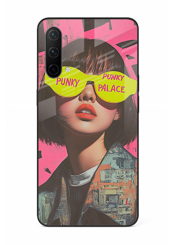 Punk Neon Portrait edgy neon artwork OnePlus Nord CE 5G glass back cover