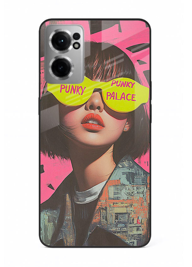 Punk Neon Portrait edgy neon artwork OnePlus Nord CE2 5G glass back cover