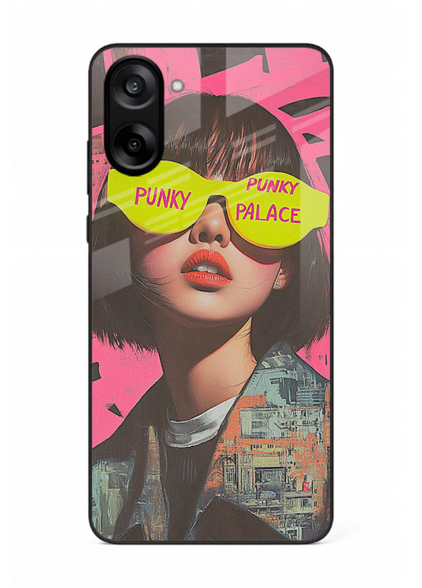 Punk Neon Portrait edgy neon artwork OnePlus Nord CE5 glass back cover