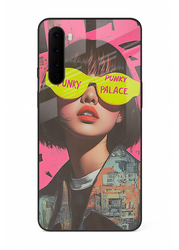 Punk Neon Portrait edgy neon artwork OnePlus Nord glass back cover