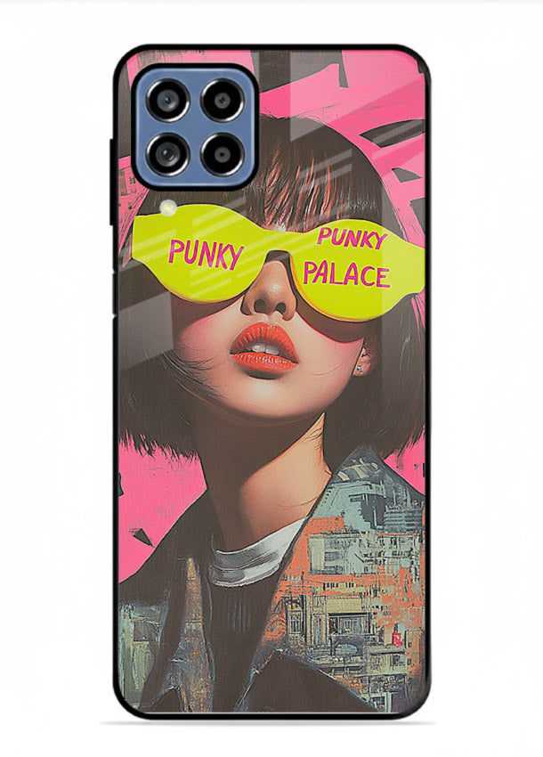 Punk Neon Portrait edgy neon artwork Samsung M33 5G glass back cover