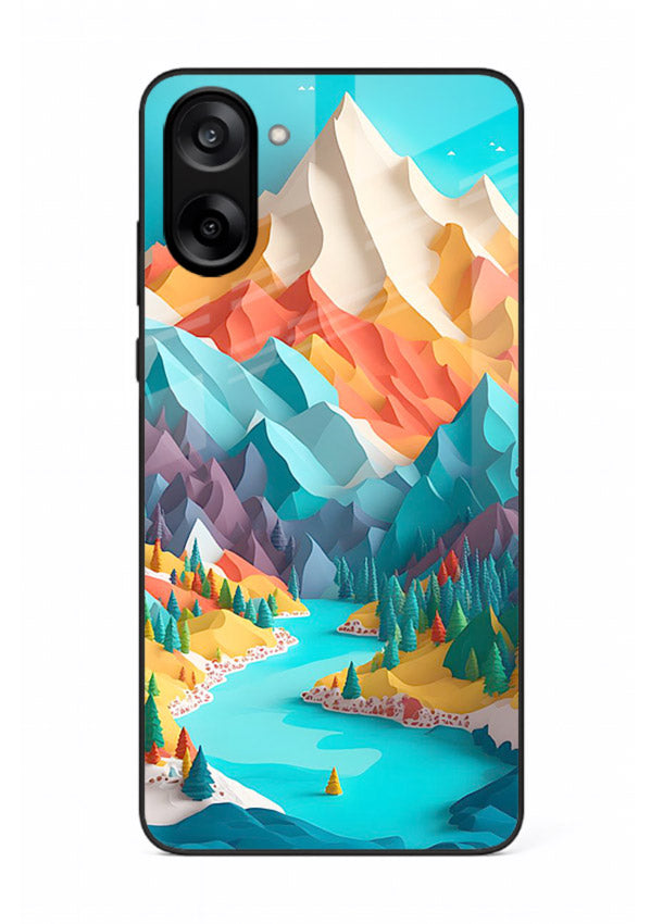 Rainbow Peak Valley colorful mountain artwork OnePlus Nord CE5 glass back cover