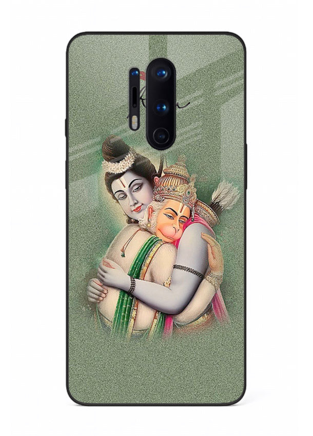Ram Hanuman embrace artwork OnePlus 8 Pro mobile glass back cover