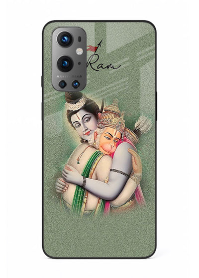 Ram Hanuman embrace artwork OnePlus 9 mobile glass back cover