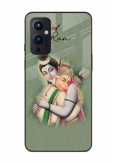 Ram Hanuman embrace artwork OnePlus 9 Pro mobile glass back cover